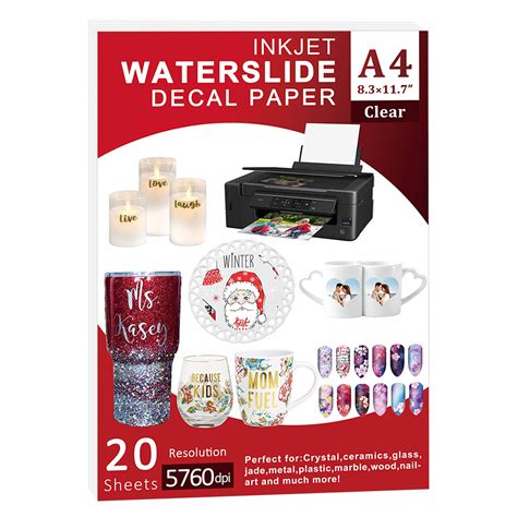 Clear Inkjet Waterslide Decal Paper .